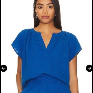 Rails Maribel Gauzy Top in Sapphire Blue Size Medium